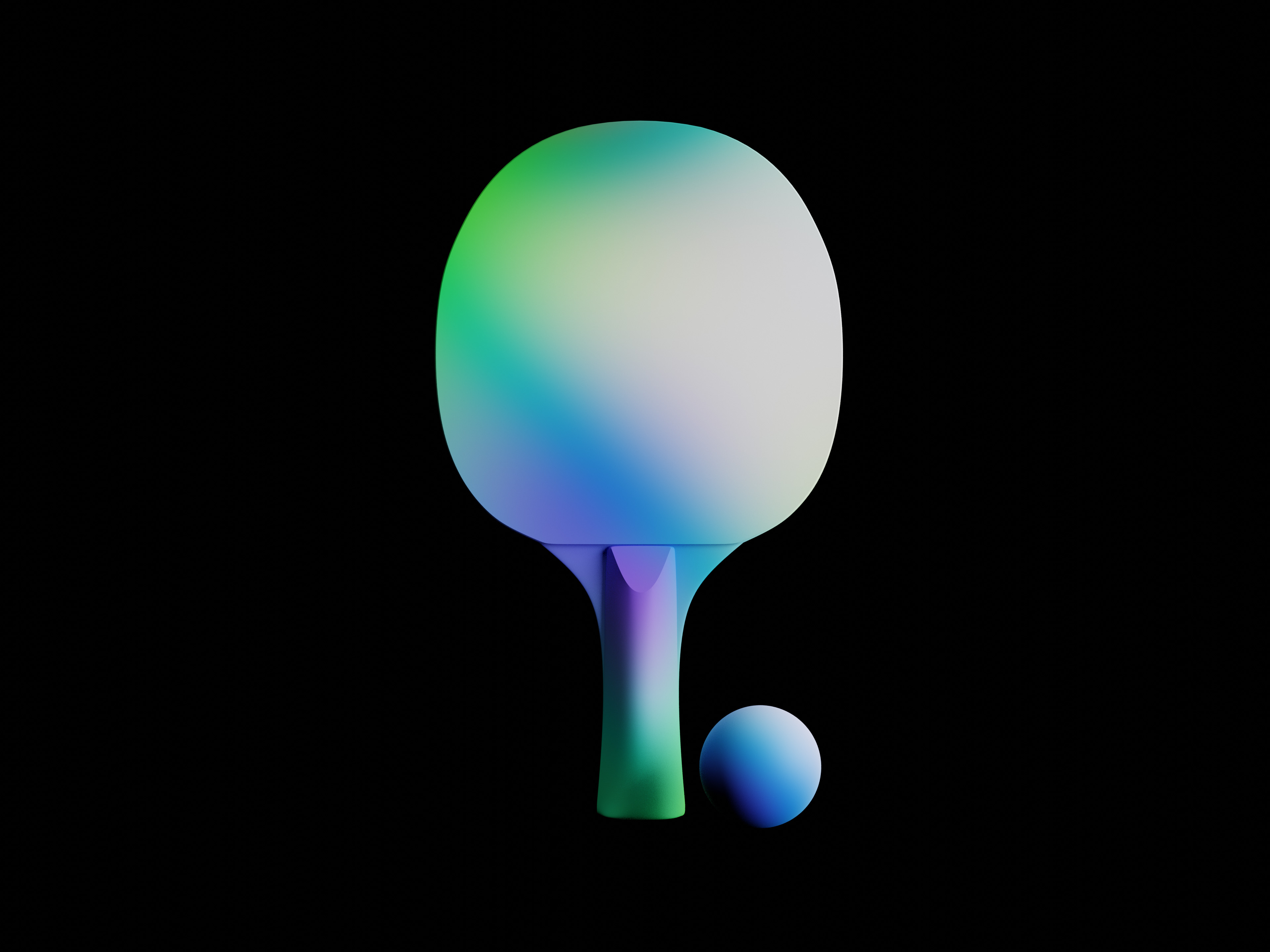 3D rendered table tennis paddle