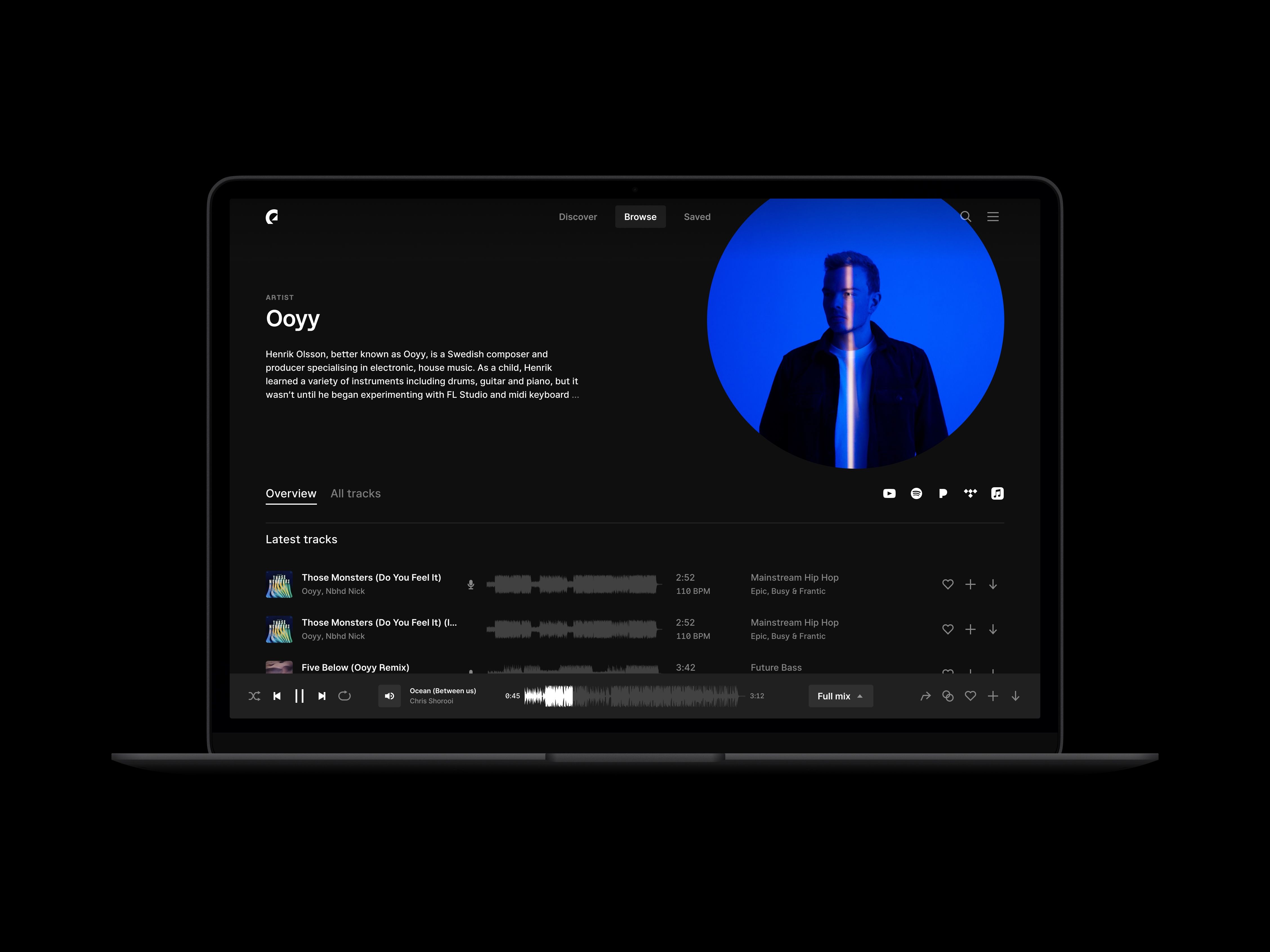 Epidemic Sound artist page