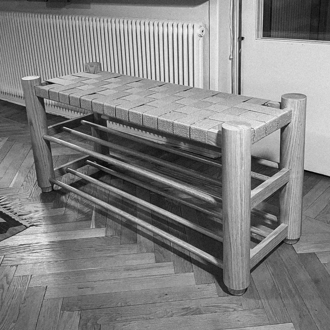 hallway shoe bench