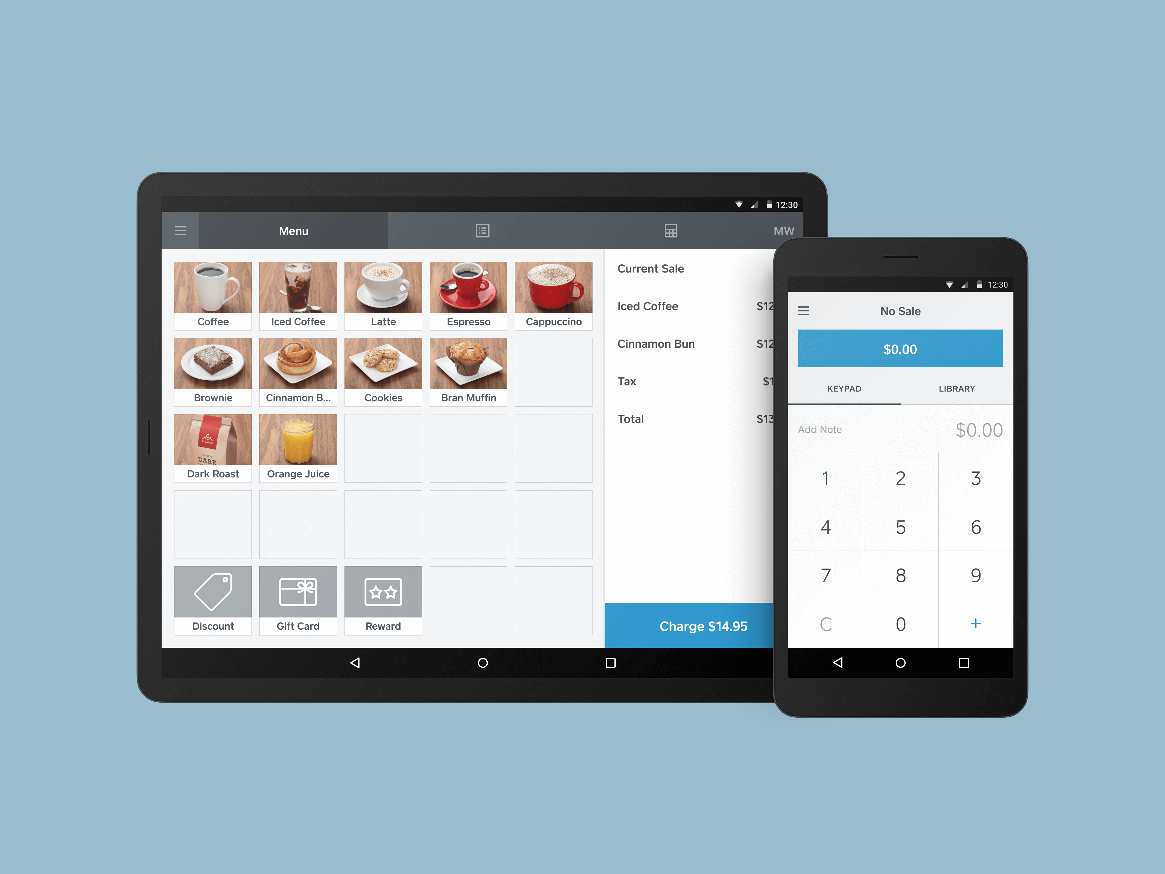 Square Point of Sale tablet & mobile design for Android